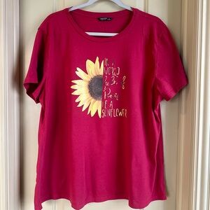 Women’s SHEIN Curve Tee; Red; Size 4XL